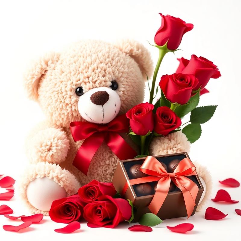 Teddy, Roses & Chocolate Set